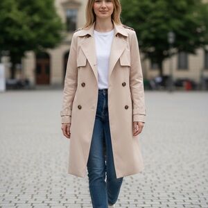 DJT Classic Beige Women's Trench Coat size large